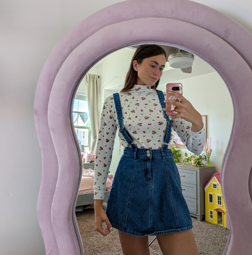 Stylish Blue Denim Women's Overall Dress Size XS